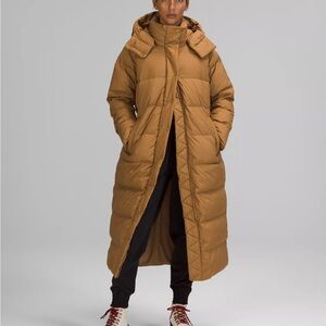 Lululemon Brown Long Puffer Coat